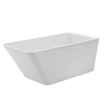 Hannah 59 Inch Acrylic Contemporary Freestanding Bathtub - No Faucet Drillings