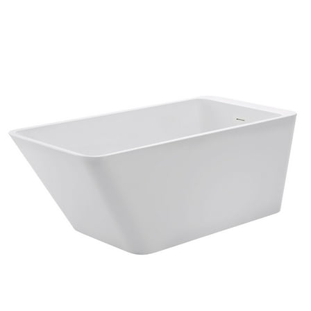 Hannah 59 Inch Acrylic Contemporary Freestanding Bathtub - No Faucet Drillings