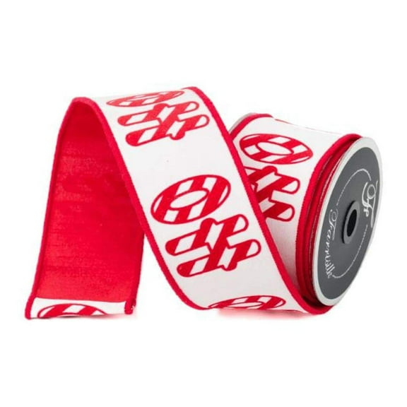 2.5" North Pole Ribbon: Red/White (10 Yards)