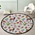 thumbnail image 2 of FREEAM Kids Round Nursery Area Rug 5 ft Christmas Birds Reindeer Candy Cane Non Slip Play Mats for Kids Boys Girls Playing Room Living Room, 2 of 6