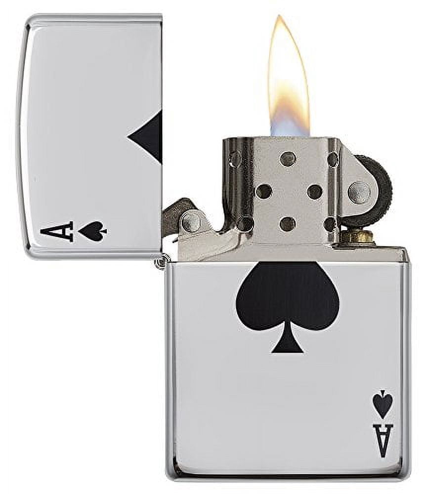 zippo 24011 ace of spades pocket lighter, high polish chrome