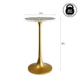 thumbnail image 5 of JONATHAN Y Nysha 25" Modern Bohemian Metal/Resin Inlay Top End Table, Purple/White, 5 of 9