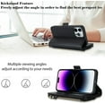 thumbnail image 4 of for iPhone 14 pro Wallet case,iPhone 14 pro Phone case with Zipper Card Holders for Women Slots Crossbody Flip Folio Book Cover with Credit Card Holder Men case - Black, 4 of 12