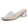 thumbnail image 3 of Sandalias de tacón grueso de bloque bajo zapatos de vestir sandalias de tacón para mujer verano elegante, 3 of 9
