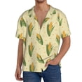 thumbnail image 1 of Balery Yellow Corn Camisa Casual de Manga Corta con Botones para Hombre, Texturizada, Estilo Cubano, para Playa, Verano-XX-Large, 1 of 5