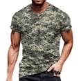 thumbnail image 6 of Dresfit Gym Shirts for Men Crew Neck Camouflage Athletic T Shirts Short Sleeve Cotton Relaxed Fit Work Out Tops Big and Tall Basic Tees Light Gray M, 6 of 6