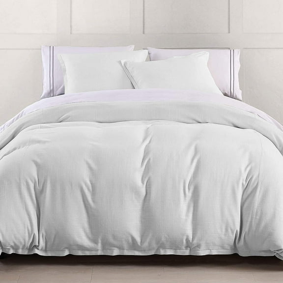 HiEnd Accents Hera Linen Duvet, Super King Gray Gray Super King