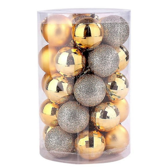 34 Pieces Christmas Tree Ball Set 6cm Christmas Decorations (gold)