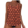 thumbnail image 2 of Roncen Women's Polka Dot Tankini Set - Ruffled Smock Top & Solid High-Waisted Swim Bottom, 2 of 5