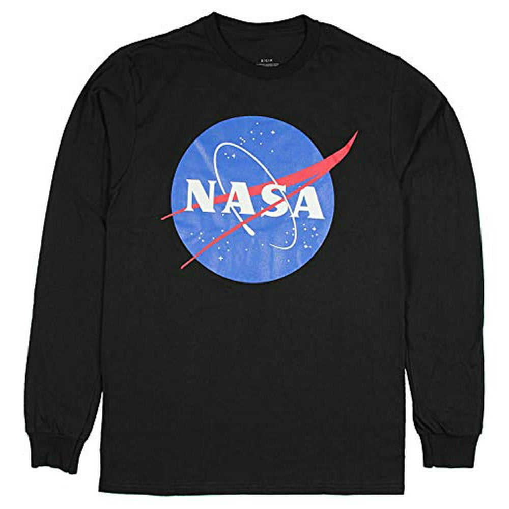 NASA - NASA Shirt Men's Front Graphic Logo Space Long Sleeve Tee (Black ...