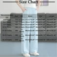 thumbnail image 3 of MKOSPLRT Straight Leg Pants for Girls 4-15Y Elastic High Waist Ice Silk Wide Leg Pants Solid Baggy Summer Pants with Pocket, 3 of 5