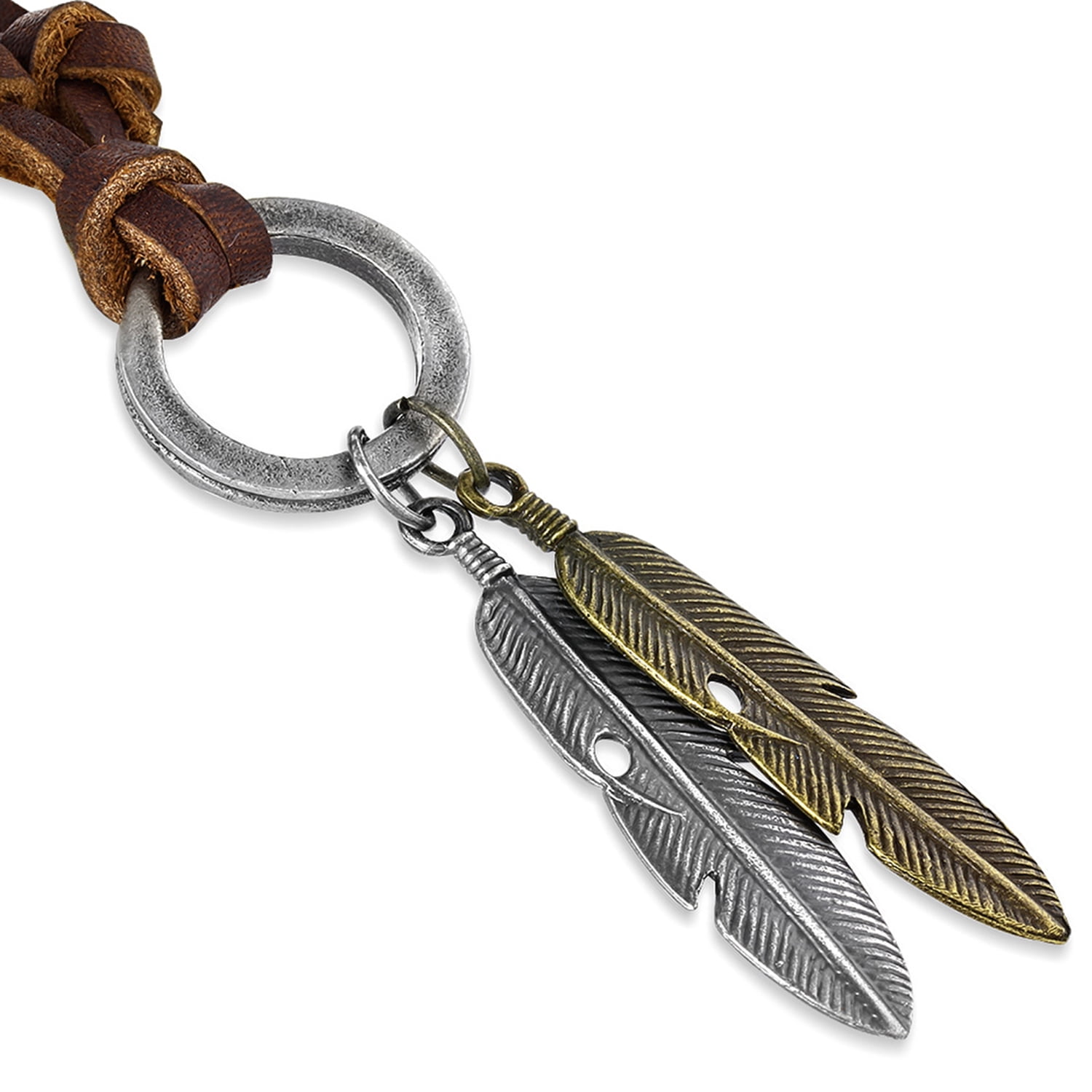 Jstyle 4 Pcs Leather Necklace For Men Women Pendant Vintage Wing Feather Chain 