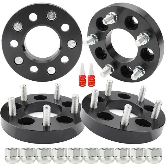 Richeer 4Pcs 5x4.5 to 5x4.75 Wheel Adapters 1" Thick 5x114.3 to 5x120.65 with M1/2x20 Studs & 73mmCenter Bore