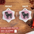thumbnail image 3 of 3drose, Cute Chinese Shar Pei Black Coat - Pink Paw Prints, 3 inch Snowflake Porcelain Ornament, 3 of 7