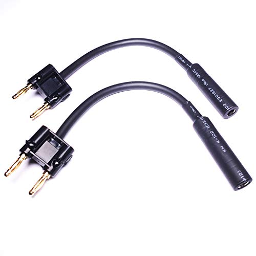 CESS-081 Dual Banana Plugs to 1/4 TS Jack Speaker Cable Adapter, 2 Pack - image 1 of 3
