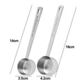 thumbnail image 2 of Juego de cucharadas de café - 1 cucharada (15 ml) y 2 cucharadas (30 ml) de cucharada medidora - Cuchara medidora de café de acero inoxidable y pala - Paquete de 2, 2 of 5