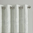 thumbnail image 4 of SunSmart Amelia Knitted Damask Jacquard Blackout Grommet Curtain Panel, 50"W x 108"L, White, 4 of 5