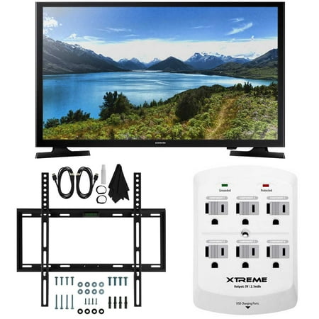 Samsung UN32J4000 - 32-Inch LED HDTV J4000 Series Slim Flat Wall Mount Bundle includes UN32J4000 32-Inch HDTV, Slim Flat Wall Mount Bundle and 6 Outlet Wall Tap with 2 USB