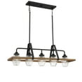 thumbnail image 3 of Quoizel GUI540GK Guilford Farmhouse Island Chandelier, 5-Light 500 Watts, Grey Ash, 3 of 6