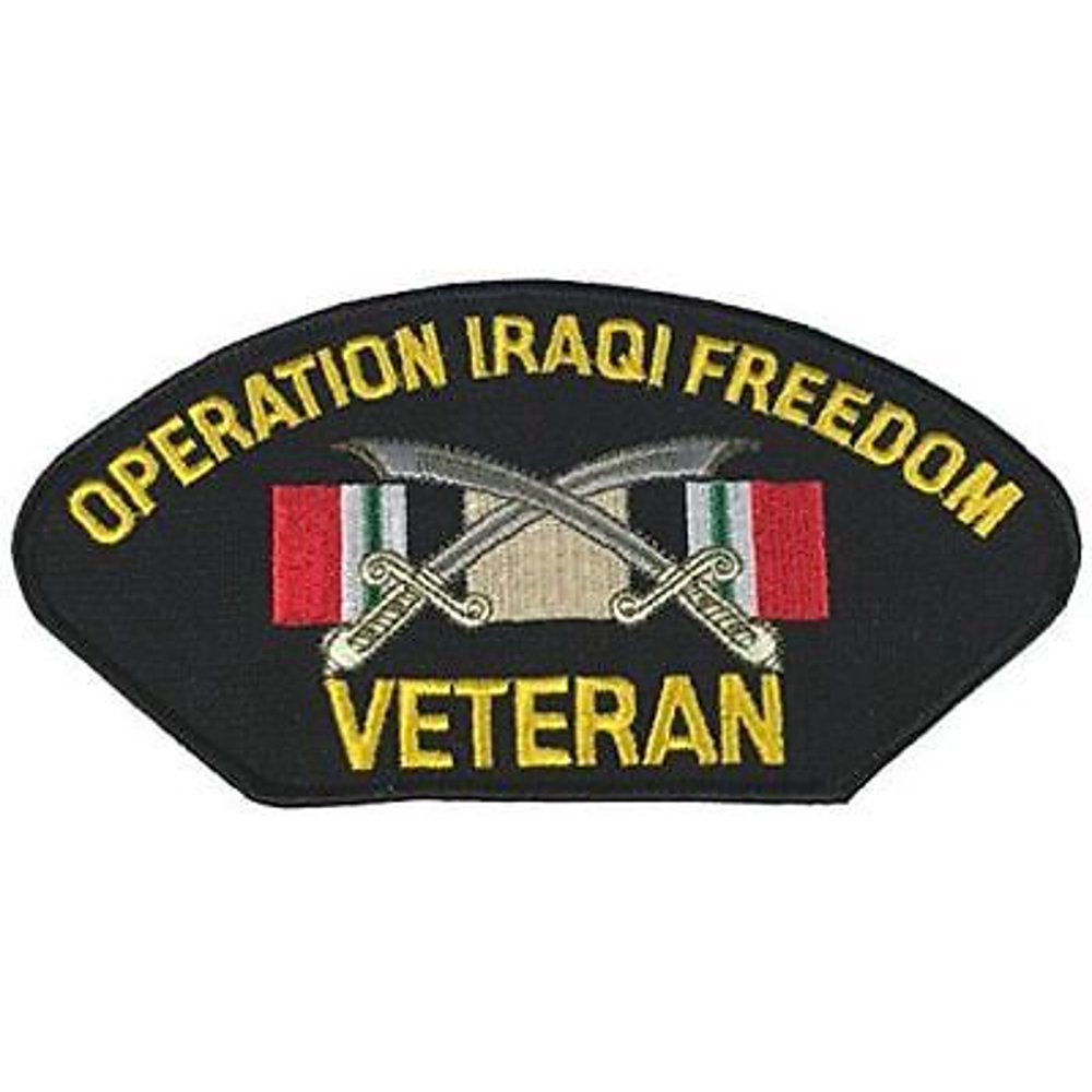 OPERATION IRAQI FREEDOM VETERAN PATCH OIF CAMPAIGN RIBBON CROSSED