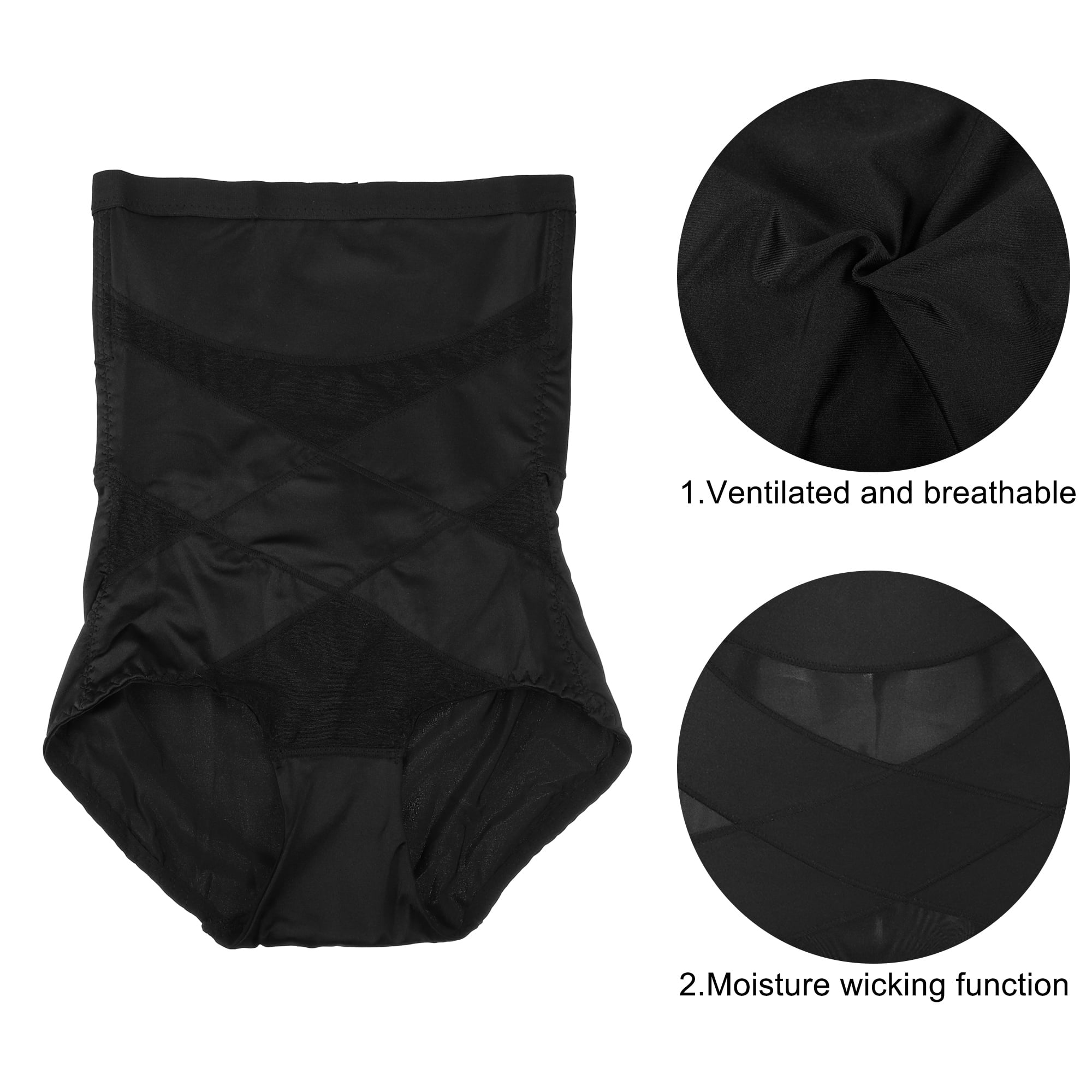 Unique Bargains Women High Waist Slimming Body Shaping Tummy Control Shapewear 2XL Black
