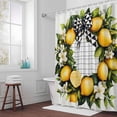 thumbnail image 5 of Lemon Bow Fabric Shower Curtain Flowers Plaid Washable Shower Curtains for Bathroom, Waterproof Bath Curtain with Hooks Home Decor 36x72in, 5 of 8