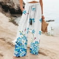 thumbnail image 2 of Women's Wide Leg Pants Retro Printed Fashionable Drawstring Loose High Waisted Casual Wide Leg Stretch Dress Casual Flowy Palazzo Pants Women, 2 of 5