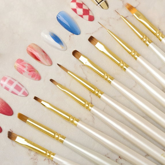 dianhelloya Nail Art Supplies Nail Pen Brush Easy to Use Multi-function Tip Head Gel Nail Painting Brushes for Manicure