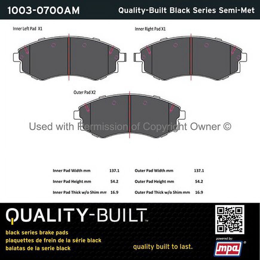 Mpa Electrical 1003-0700AM Quality Built Black Series Semi Metallic Brake