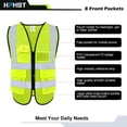 thumbnail image 4 of Chaleco reflectante de seguridad HPHST para hombres y mujeres amarillo talla XXL, 4 of 7