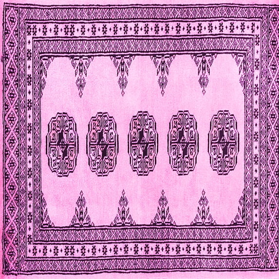 Ahgly Company Indoor Square Persian Pink Traditional Area Rugs, 7' Square