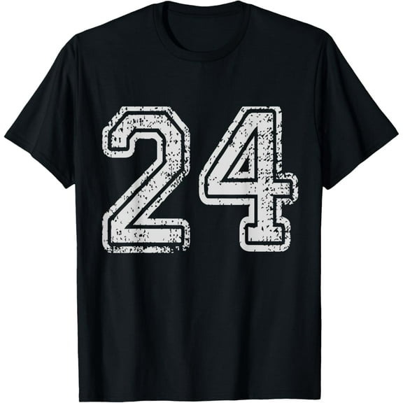 Team Jersey Uniforms Number 24 School Sports 24th Birthday T-Shirt
