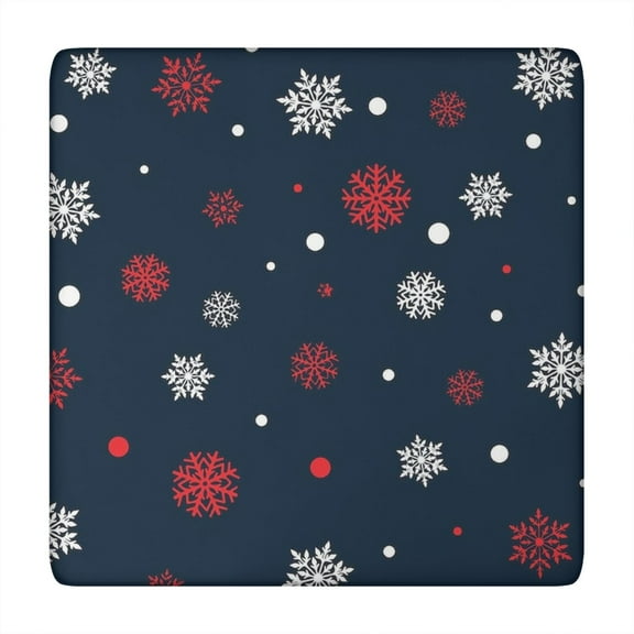 Christmas Tablecloth with Professional Elastic Finish, 34x34 Square Size, Fabric Technology Prevents Wrinkles During Storage and Use