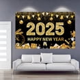 thumbnail image 5 of Banner grande de feliz año nuevo negro para decoración de Nochevieja 2025, fácil de crear una fuerte cuenta regresiva para el año nuevo, 5 of 5