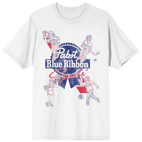Pabst Blue Ribbon Sports Graphic Tee for Men-Large