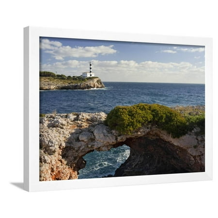 East Coast Lighthouses - Spain, Majorca, East Coast, Lighthouse of Portocolom, Punta De S'Homonet Framed Print Wall Art By Rainer Mirau