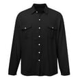 thumbnail image 3 of Shirts for Men Button Down Solid Color Light Breathable Skin Friendly Beige Beach Fall Clothes for Men size S, 3 of 3