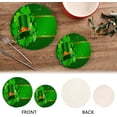 thumbnail image 4 of Beautiful Leprechaun Hat Shamrock Green Clover Leaves Trivet Pot Holder,Round Woven Potholders Set 2PCS-Braided Hot Pads - Coasters - Table Mats for Cooking and Baking144, 4 of 7