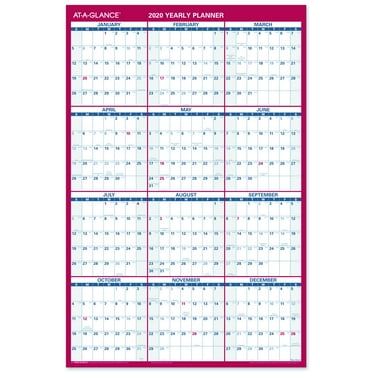 AT-A-GLANCE 2020 Reversible Erasable Wall Calendar, 12 Months, January Start, 36" x 24" (PM2628)