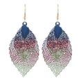 thumbnail image 1 of Fiudx Pendientes Bohemios de Doble Capa con Hojas Huecas Multicolores, Accesorios para Mujer, 1 of 2