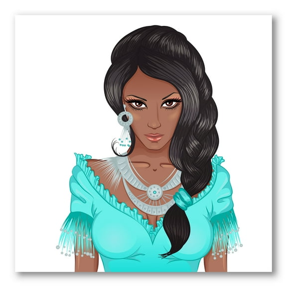 Designart ' Portrait Of Afro American Woman XVI ' Modern Canvas Wall Art Print