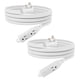 thumbnail image 1 of Cable de extensión EP de 15 pies, 3 salidas, 3 clavijas, con conexión a tierra, blanco, paquete de 2, 1 of 7