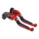 thumbnail image 1 of Palancas de freno y embrague cortas/largas únicas para Kawasaki ZX6R 2019-2025, palanca de freno ajustable de motocicleta de aleación de aluminio, cabeza roja, mango negro, 1 par, 1 of 7