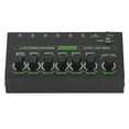 thumbnail image 1 of 6 Channel Mixer, DJ Audio Mixer with RGB Light, 1/4 TRS TS Low Noise Stereo Mono Switching Line Controller Sound Mixer for Studio, DC 5V Power, 6.35mm Interface, 1 of 7