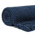 thumbnail image 4 of Chanasya Textured Knitted Super Soft Throw Blanket With Tassels Cozy Plush Lightweight Fluffy Woven Blanket for Bed Sofa Couch Cover Living Bed Room Acrylic Throw Blanket (50x65 Inches) Dress Blue, 4 of 4