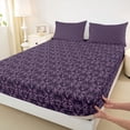 thumbnail image 3 of Feelyou Western Purple Damask Bed Sheets, Gothic Sheep Skull King Sheets, 4pcs, 3 of 7