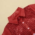 thumbnail image 5 of PMVFHDE Men Performance Shirt Sparkly Sequins Long Sleeve Button Down For Jazz Dance Show Long Sleeve Shirts Red,/, 5 of 7