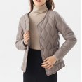 thumbnail image 5 of Vedolay Womens Parkas Long Sleeve Top Casual Solid Open Front Jacket Khaki,M, 5 of 5