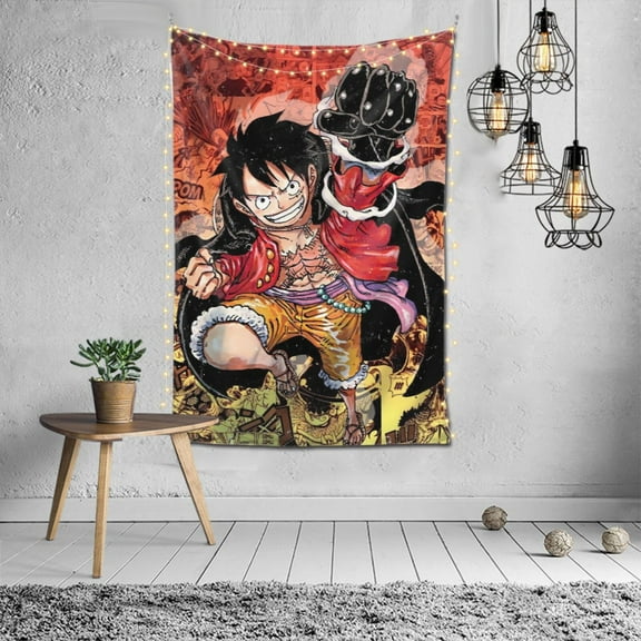 Wall Hanging Decoration Tapestry One Piece Luffy Art Poster for Living Room Home Decor 60x40in