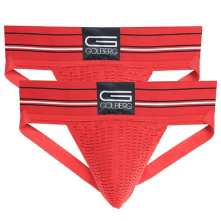 Golberg Premium Men's Athletic Supporters for Sports and Exercise in a Pack of 2 - Jock Strap Underwear with Extra Strength Elastic (Size - Medium)